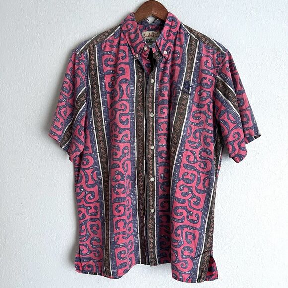 Alfred Shaheen by Reyn Spooner Hawaiian Shirt Size L Poipu Bay Golf - Picture 1 of 6